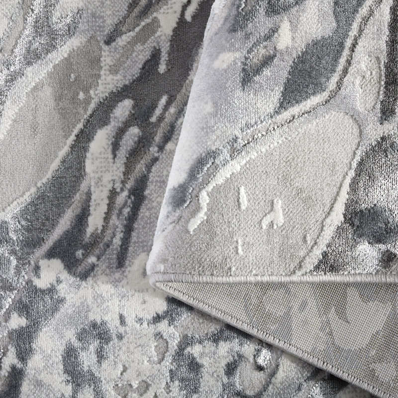 Tapis gris Laura, Rectangle 5 pi 2 po x 7 pi 2 po