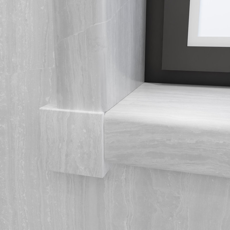 Ensemble de garniture de rebord de fenêtre FlexStone en strates argentées, Strates d'argent