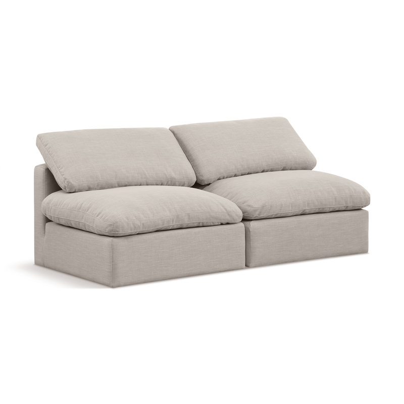 Itala Upholstered 70'' Loveseat, Beige Linen Textured Fabric