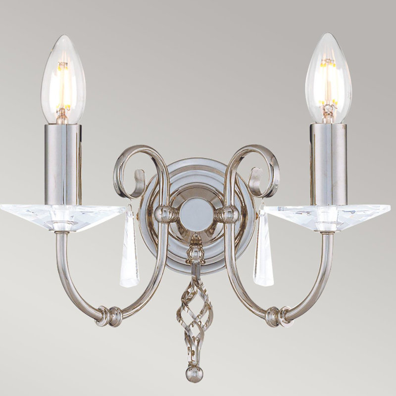 Thebes Candle Wall Light, Polished Nickel