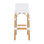 Tabouret de bar à dossier bas en rotin de 30 po de hauteur Estella, blanc lisse