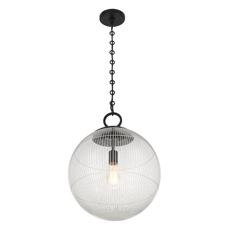 Cabot 1-Light Hubbs in Matte Black, Matte Black