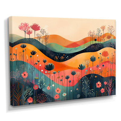 Gianella Pastel Colors Of Desert Blossom Landscape II - Abstract Botanicals Wall Art