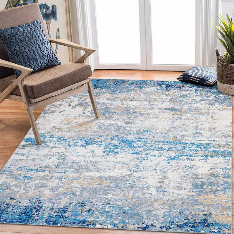 Abstract Machine Printed Area Rug, Rectangle 160 x 230 cm