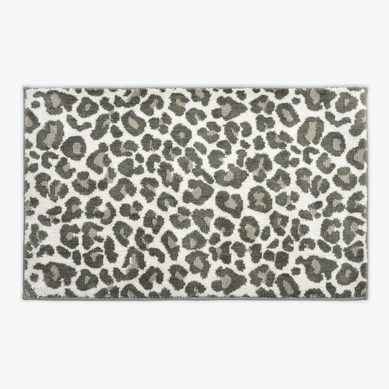 Ose Leopard Print Bath Mat, Grey