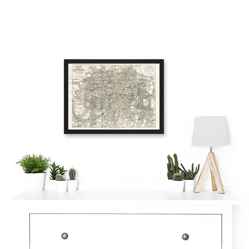 Map Bacon 1883 Modern London City England Plan Chart - Single Picture Frame Print