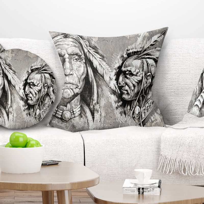  Coussin abstrait, 16 po x 1 po, Carré