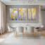Golden Birch Trees, reproduction d'art sur toile tendue sur toile (ensemble de 3)-118095909