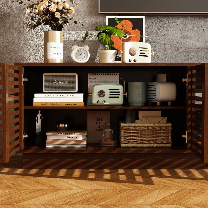 Meuble télé 78,7 po avec 4 portes d'armoire à volets