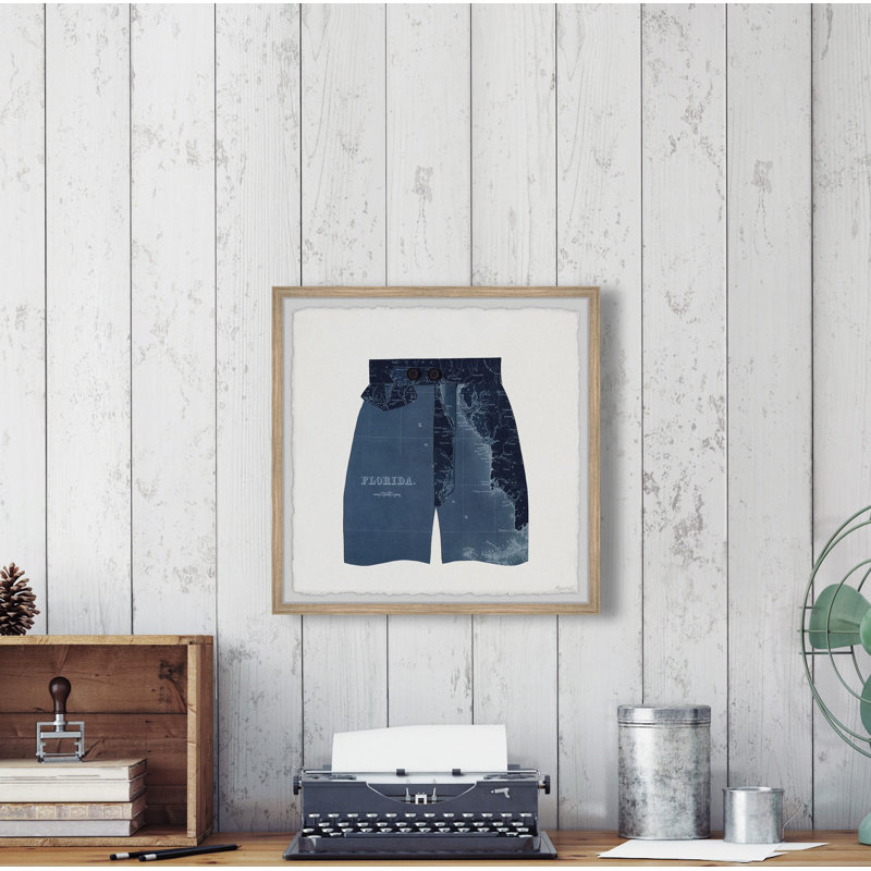 Long Shorts de bain - Impression sur papier encadré, H 18 po x l 18 po x 1,5 po