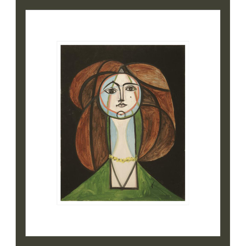 Femme au collier jaune par Pablo Picasso, H 15,78 po x l 13,75 po