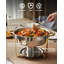 Ensemble de 4 réchauds 5QT pour buffet, ensemble de réchaud rond en acier inoxydable avec couvercles en verre, ensembles de chauffe-plats pour la restauration, les réceptions, les dîners - or et argent