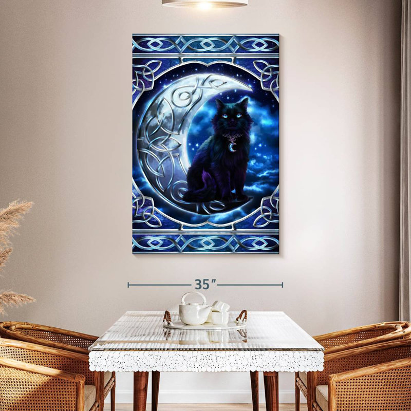 Brampt Black Cat Crescent Moon, 51" H x 34" W