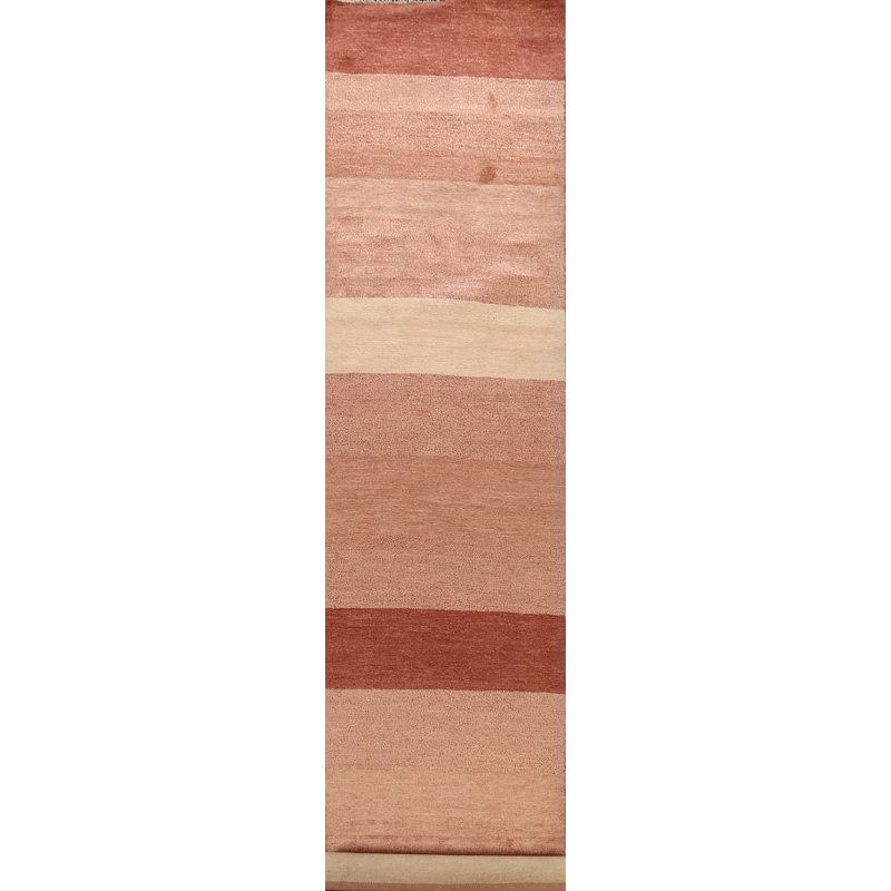 Tapis de couloir en Tapis décoratif laine noué à la main de conception unique 2 pi 9 po x 16 pi 8 po New Age