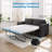 71" W Full Pull Out Sofa Bed, Velvet Loveseat Sleeper with Folding Mattress & Pillows, Dark Grey-1377051037-1377051039