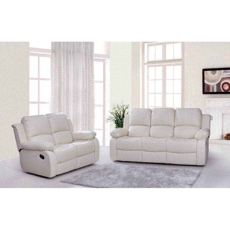 Arberie 2 - Piece Faux Leather Living Room Set, Cream