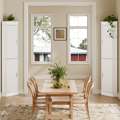 70.5’’ Tall Kitchen Pantry Cabinet With 2 Doors, Fluted Corner Cabinet For Kitchen, Dinning Room, Living Room, Bedroom