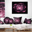 Coussin décoratif imprimé floral mauve brillant