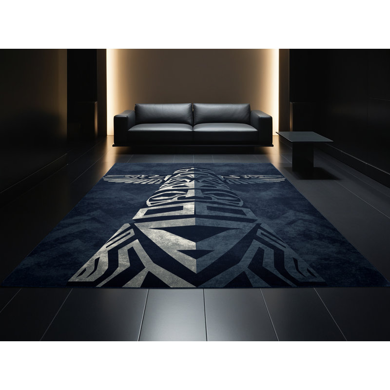 Tapis bleu moelleux moelleux d'inspiration mondiale Steinber, 5 x 7