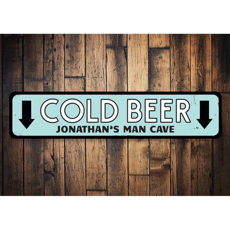 Panneau en aluminium «Cold Beer», H 4 po x l 18 po x P 0,04 po