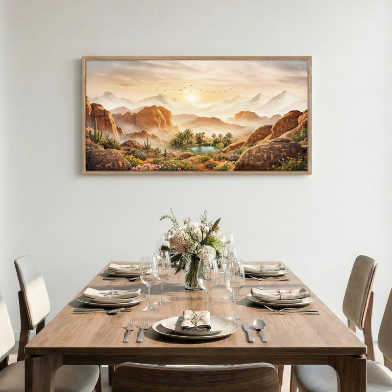 «Desert Oasis», reproduction d'art sur toile encadrée de 1 x 58 po x 28 po, 58 po x 28 po