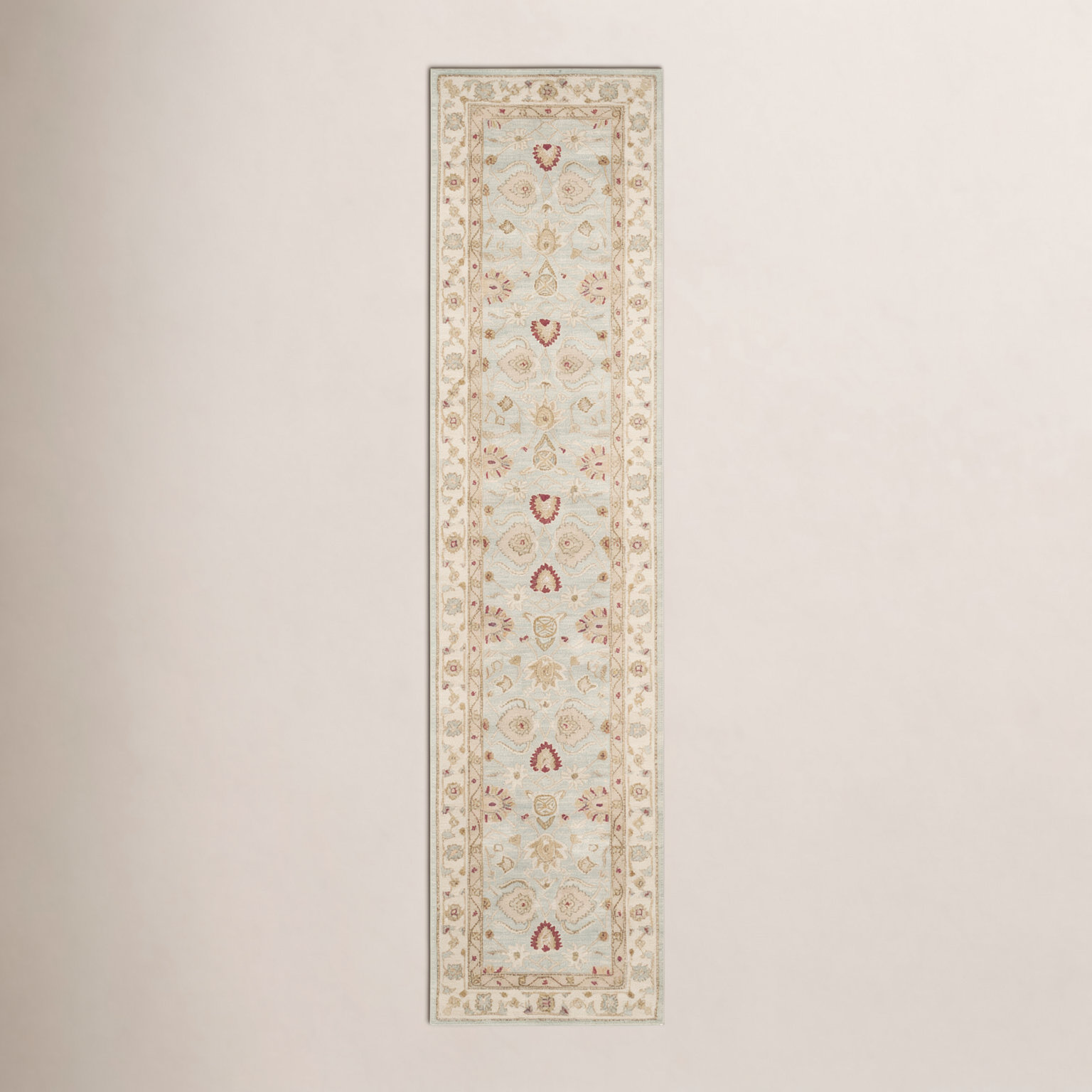 Samuel Gray Blue Beige Hand-Tufted Wool Rug, Runner 2'3" x 20'