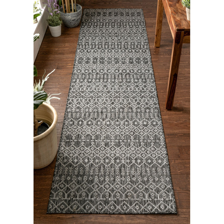 Geometric Synthetic Flatweave Indoor / Outdoor Area Rug
