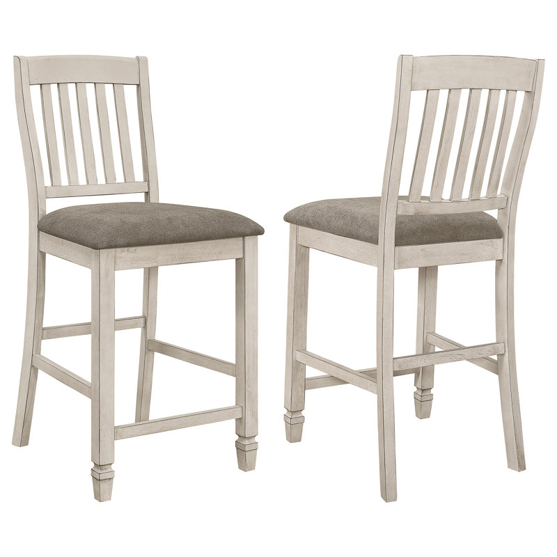 Aleksi Wood Counter Chair Rustic Cream