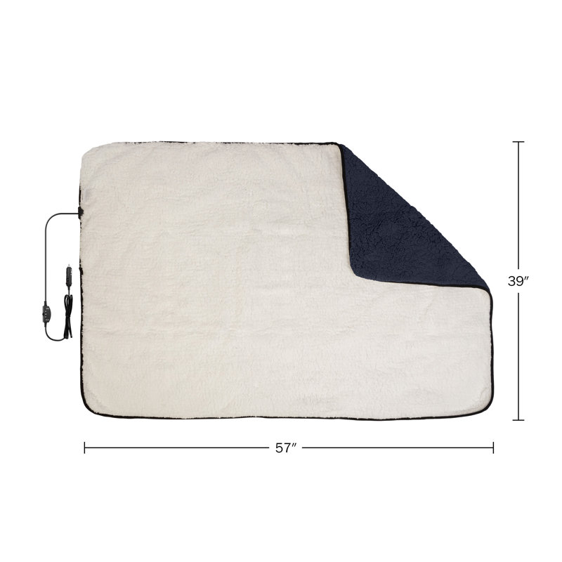 Stalwart Heated Car Blanket 2-Pack - 12V Heated Blanket for Car, Truck, RV or Camping - Portable Electric Travel Blanket Throw - 2 Heat Levels - Car Must Haves and Tailgating Essentials