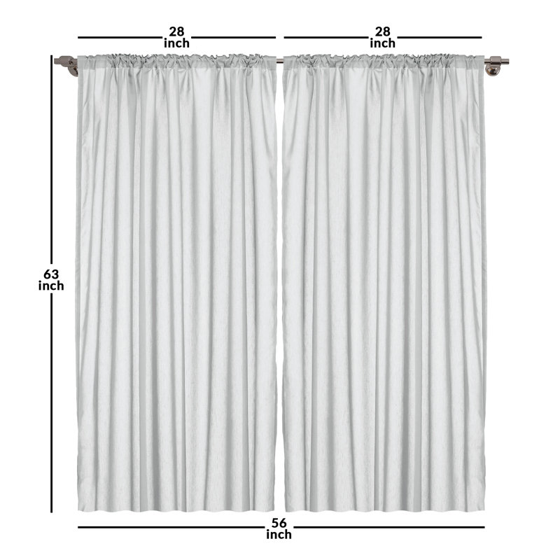 Mushroom Semi-Sheer Rod Pocket Curtain Panels, 28" x 63"