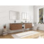 Meuble-lavabo mural 84 po avec lavabo de comptoir en résine, 1 tablette de rangement, 4 portes à fermeture douce