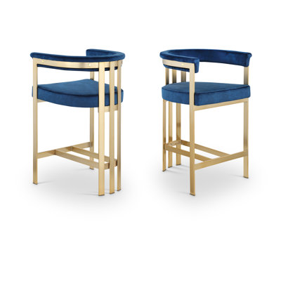 Stasia Upholstered 26.4" Counter Stool with Metal Frame