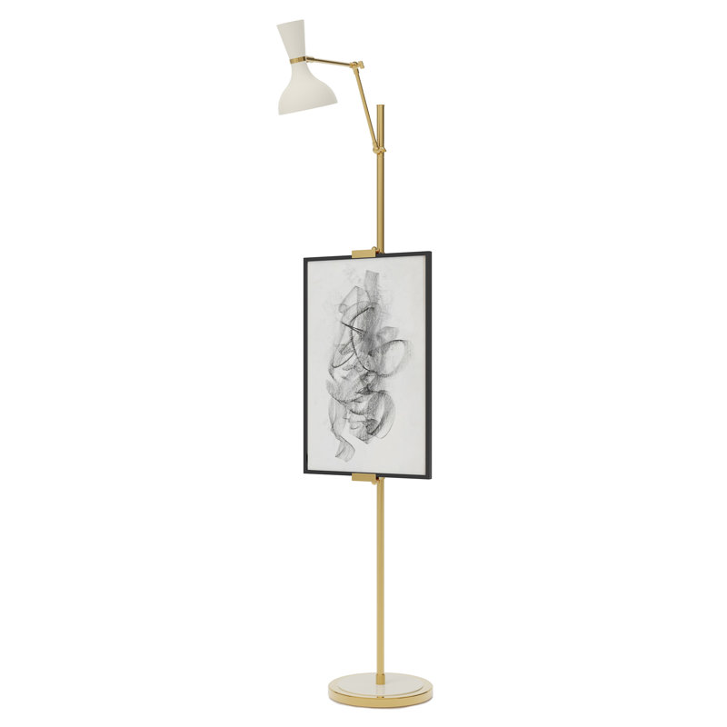 Lampe sur pied Clare, Lis, Laiton moderne