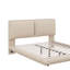 Queen Upholstered Platform Bed With Sensor Light And 2 Backrests,Stylish Platform Bed With 2 Sets Of USB Ports And Socket-2048594683