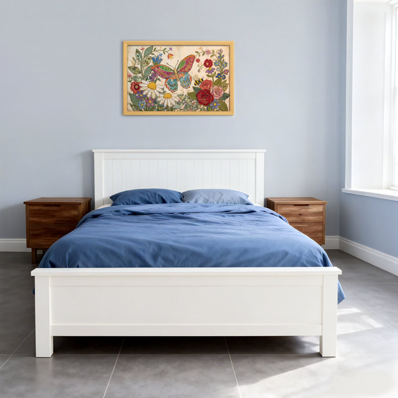 Animaux, impression de motif de jardin d'abeille papillon floral, H 12 po x l 18 po, Toile tendue, Ne s’applique pas