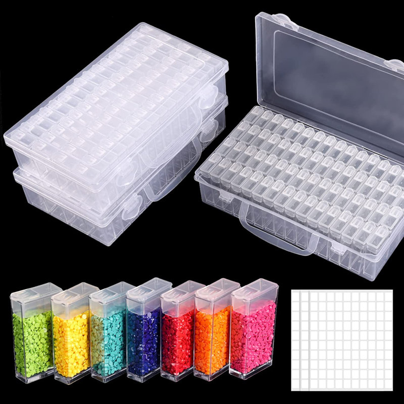 Ensemble de 64 valises d'art en plastique