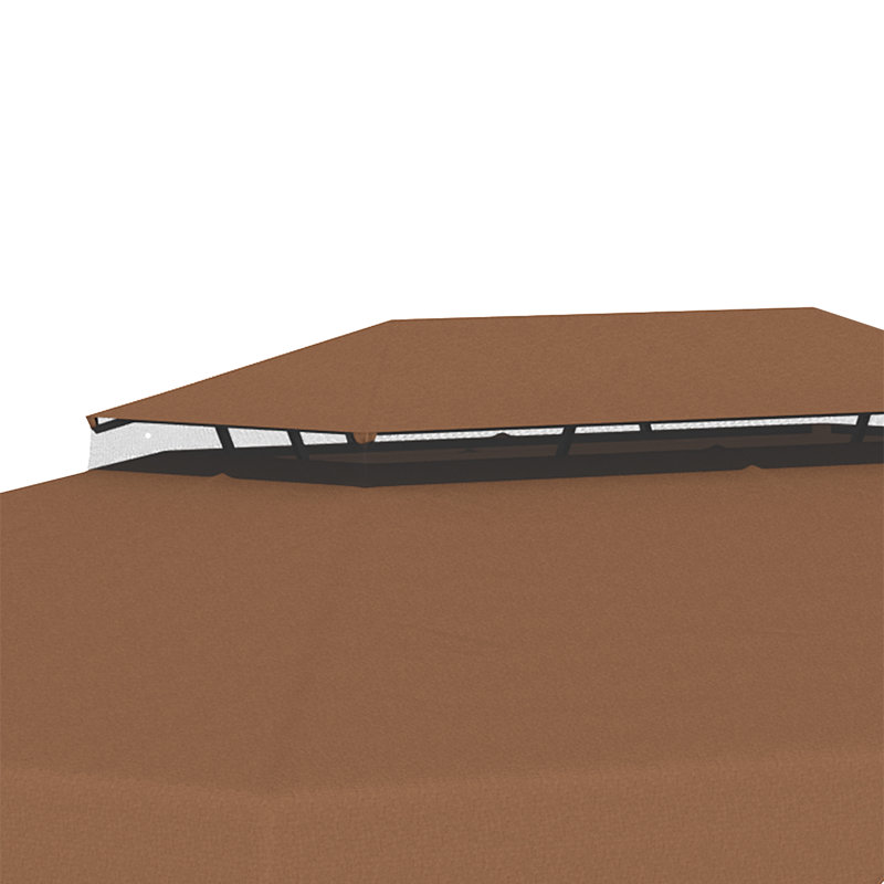 Outsunny Polyester Replacement Canopy for Gazebo, 12.8" x 9.5", Coffee