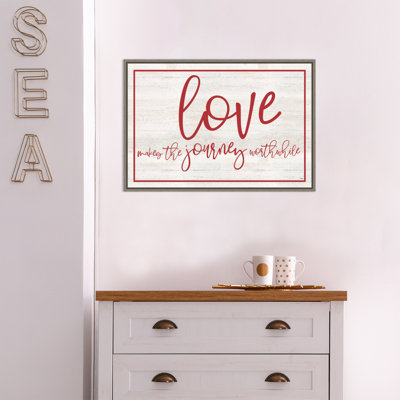 «Valentines Sentiment Journey» par Tara Reed, art textuel sur toile encadré