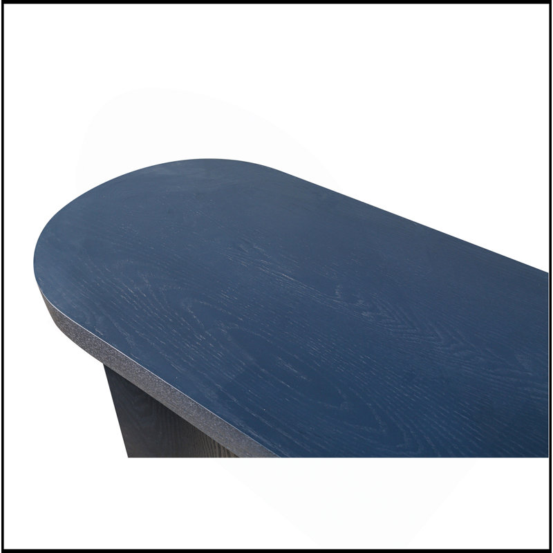 Table de 60 po d'épaisseur pour le hall d'entrée, pieds courbés, support pour l'installation de canapés vers l'intérieur ou vers l'extérieur, entrée (bleu marine)