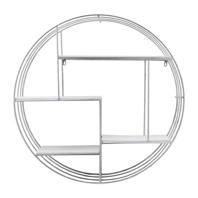 Sagebrook Home Kittle Modern Glam Iron and Wood Wall Storage Shelf