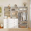 Système d'organisation modulaire blanc avec 9 tablettes et 12 tiroirs