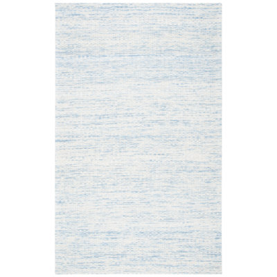 Aon Handwoven Wool Blue/Ivory Area Rug
