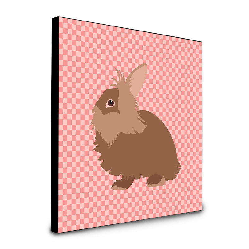 Panneau mural d’art de lapin lionhead Drossett, Rose