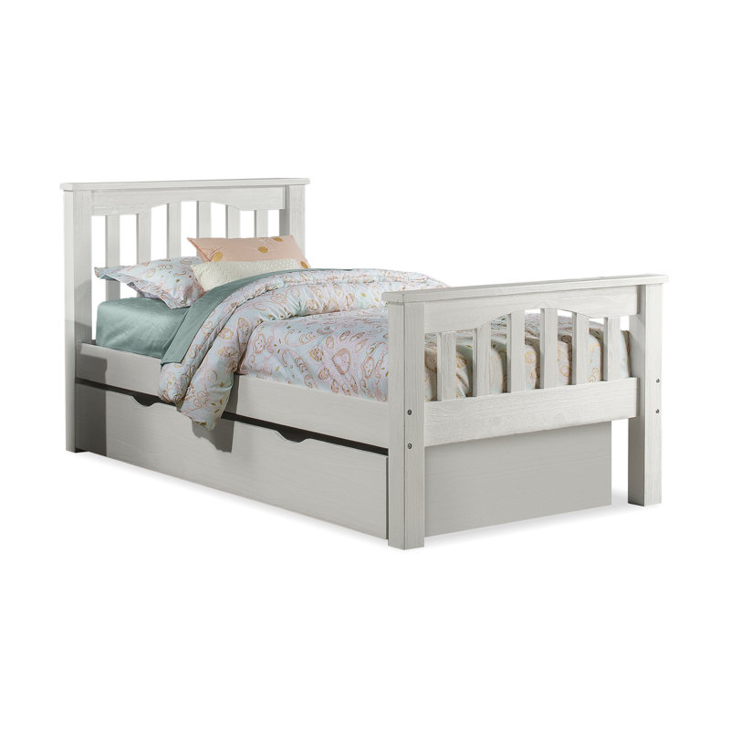 Lit plateforme simple avec lit gigogne Mateo, Blanc