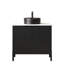 Meuble-lavabo noir de qualité supérieure avec lavabo en céramique, style moderne pour salle de bain