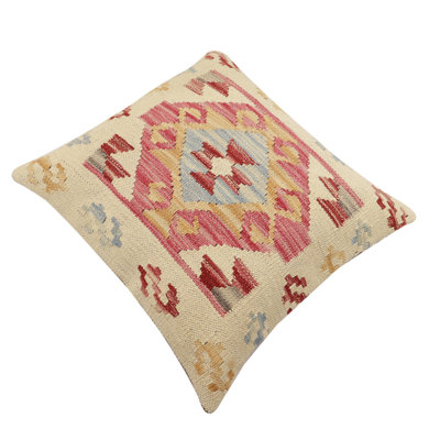 Oreiller rustique en kilim tissé à la main Caballer - 17 po x 18 po Rustic
