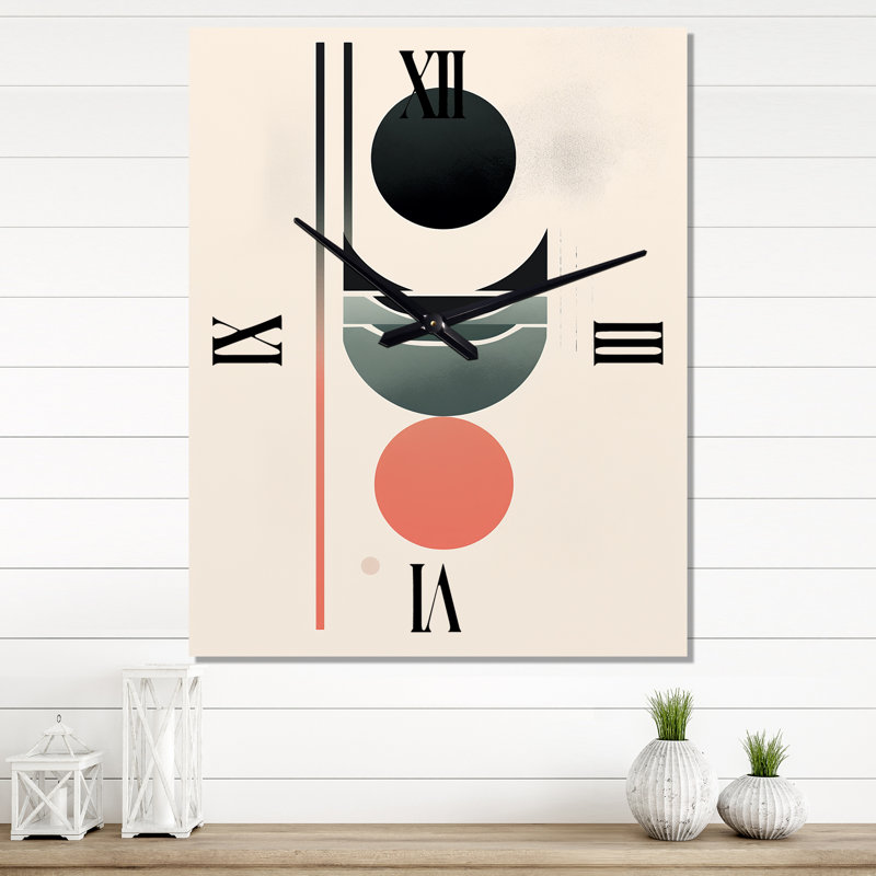 Pure Lunar Imagination Geometric Minimalism I - Transitional Wall Clock, Moyen