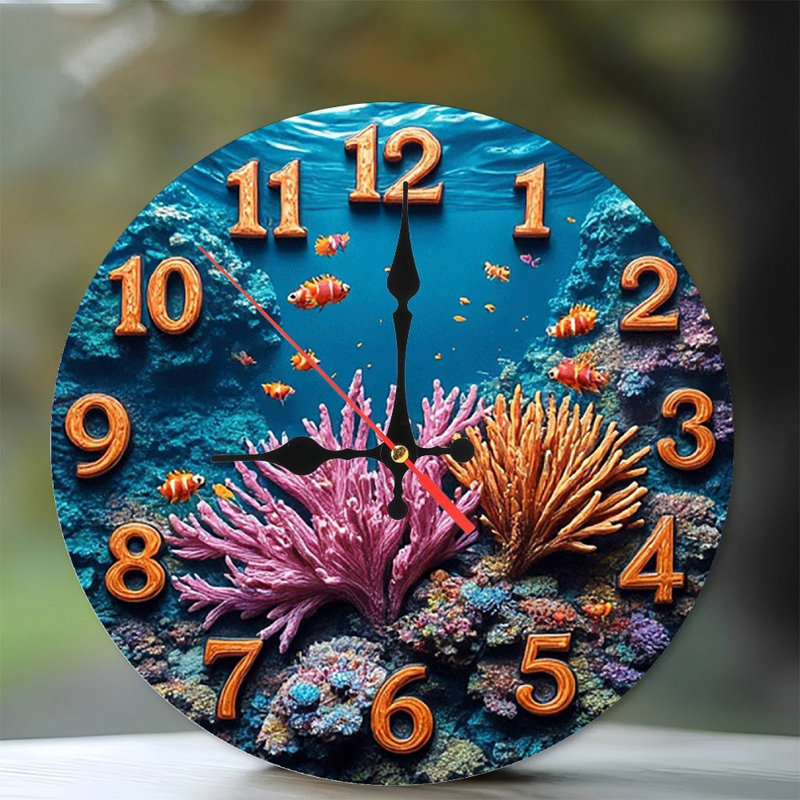 Horloge murale corail