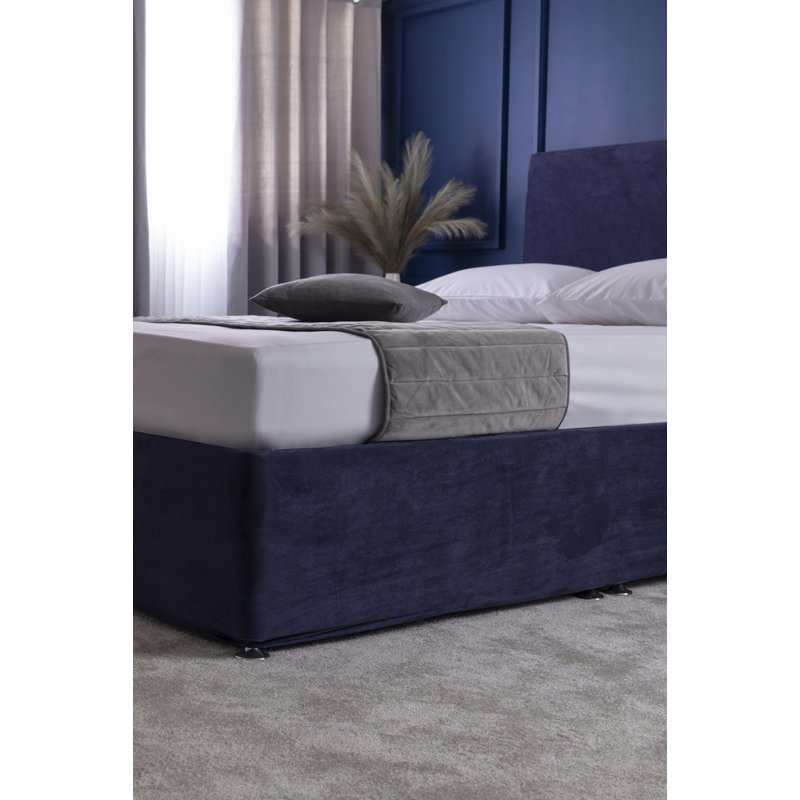 Faux suede Base wrap valance, Single (3'), Navy