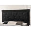 Lit simple à finition noire avec tête de lit tapissier - Tissu de chambre à coucher moderne en bois et capitonnage à boutons Essential
